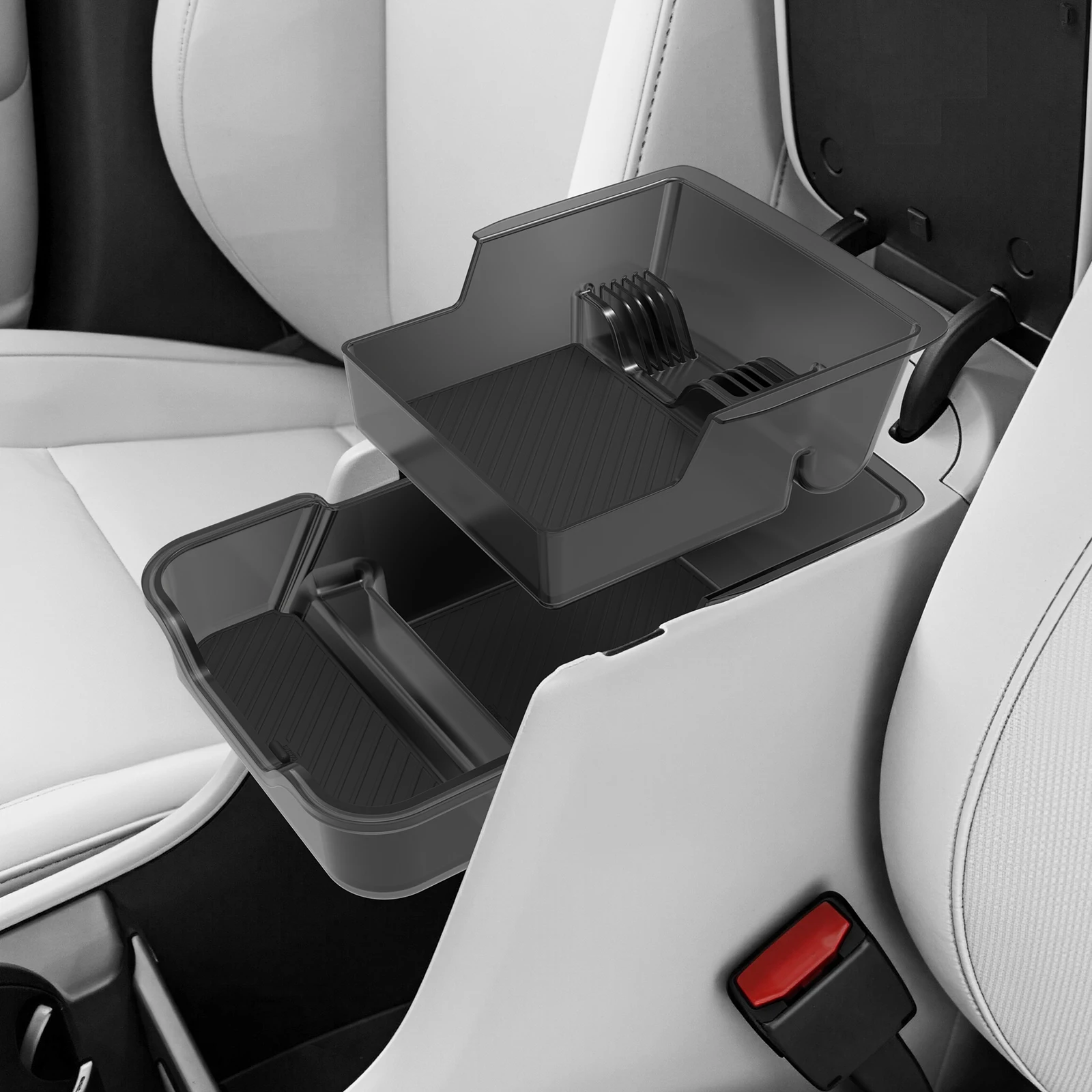 LUCKEASY für Hyundai Kona 2025 2026 Auto-Aufbewahrungsbox Zubehör Mittelkonsole Armlehnenbox Doppelschichtige Aufbewahrungstasche Ablage – Detail 8