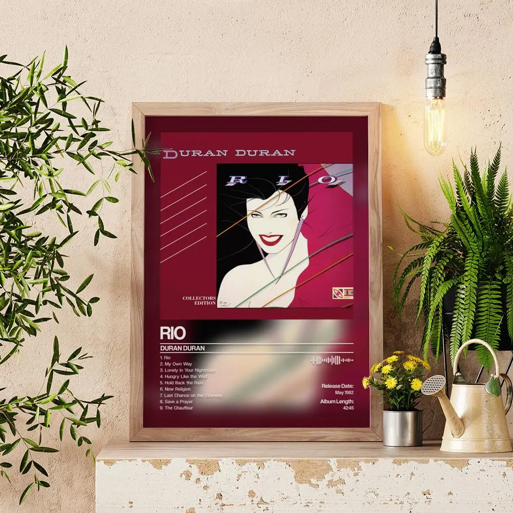 Póster de Rio Duran Duran, adhesivo artístico autoadhesivo, pegatina de papel impermeable, cafetería, bar, habitación