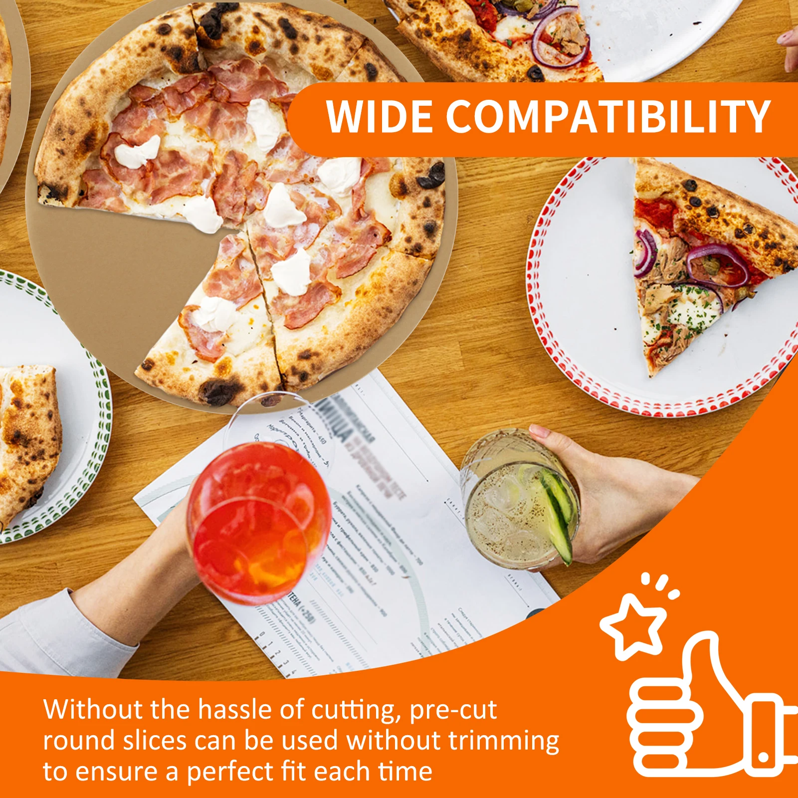 กระดาษ Parchment รอบ 14 นิ้วกระดาษ Parchment พิซซ่าน้ํามันกระดาษ Parchment แผ่นอบเบเกอรี่ Parchment วงกลมสําหรับเบเกอรี่