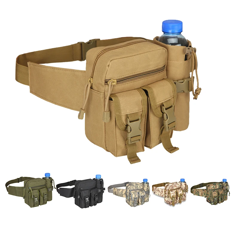 

Outdoor Sports Tactics Men's Waist Bag Nylon Hiking Water Bottle Mobile Phone Bag Army Hunting and Camping Belt Bag