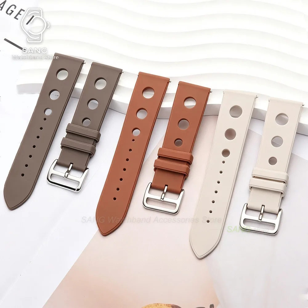 18/20/22mm Perforiertes Silikon-Uhrenarmband Universelles Sport-Uhrenarmband für Männer und Frauen Schnellverschluss-Armbänder für Seiko Weicher Handgelenkgurt – Detail 19