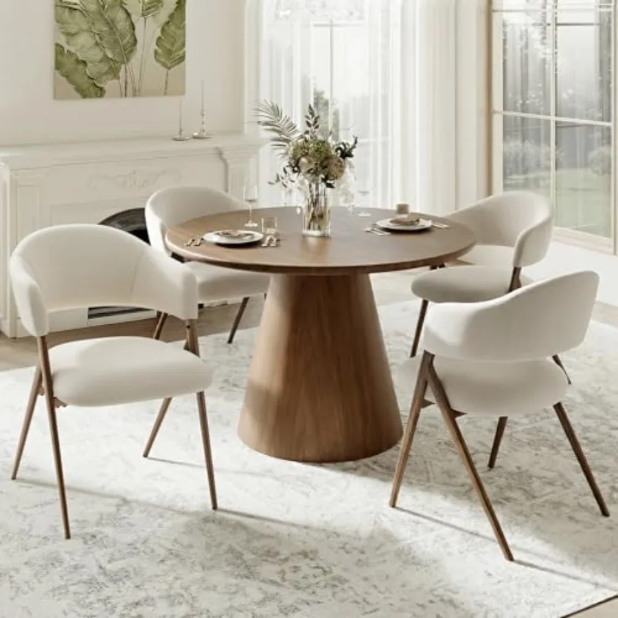 

Комплект из 4 обеденных стульев в стиле середины века, современные стулья для столовой и кухни с железными ножками, открытой спинкой и мягким сиденьем для гостиной