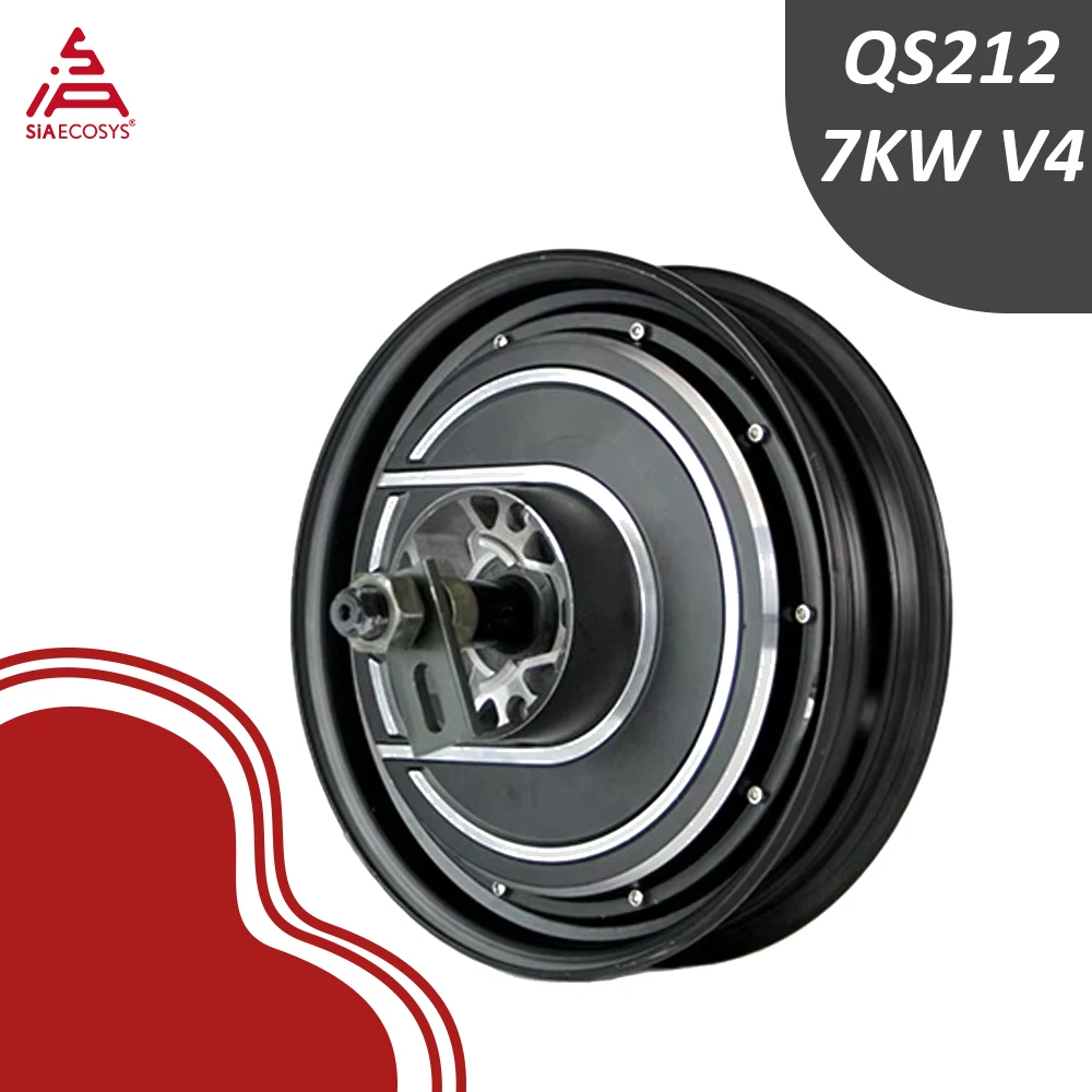 QS Motor 10x2.15inch 7000W QS212 V4 72V 130KPH BLDC Motor Brushless and Gearless in Wheel Hub Motor for Electric Scooter