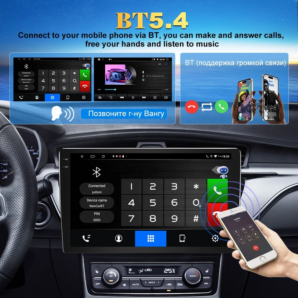 Universal 2Din Auto Stereo 9 Inch QLED Screen Navigation Gps Carplay Multimedia Android Car Video Player Radio Audio System view 4