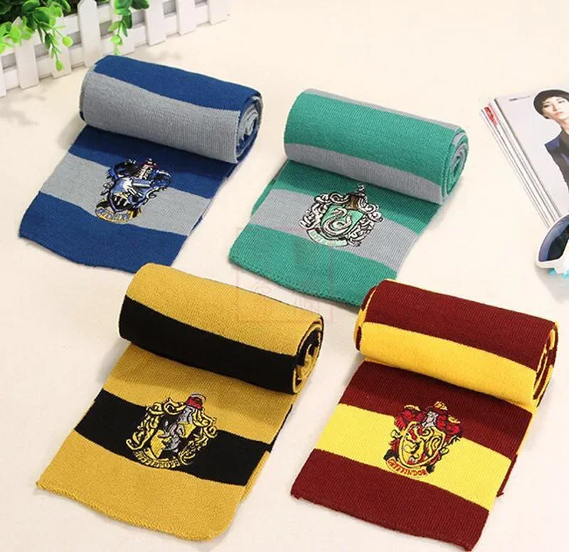 Harriese Magician Boy and Girl Scarf Gryffindor House Knit Bib Children's Movie Cosplay Halloween Scarves Birthday Gift Potter