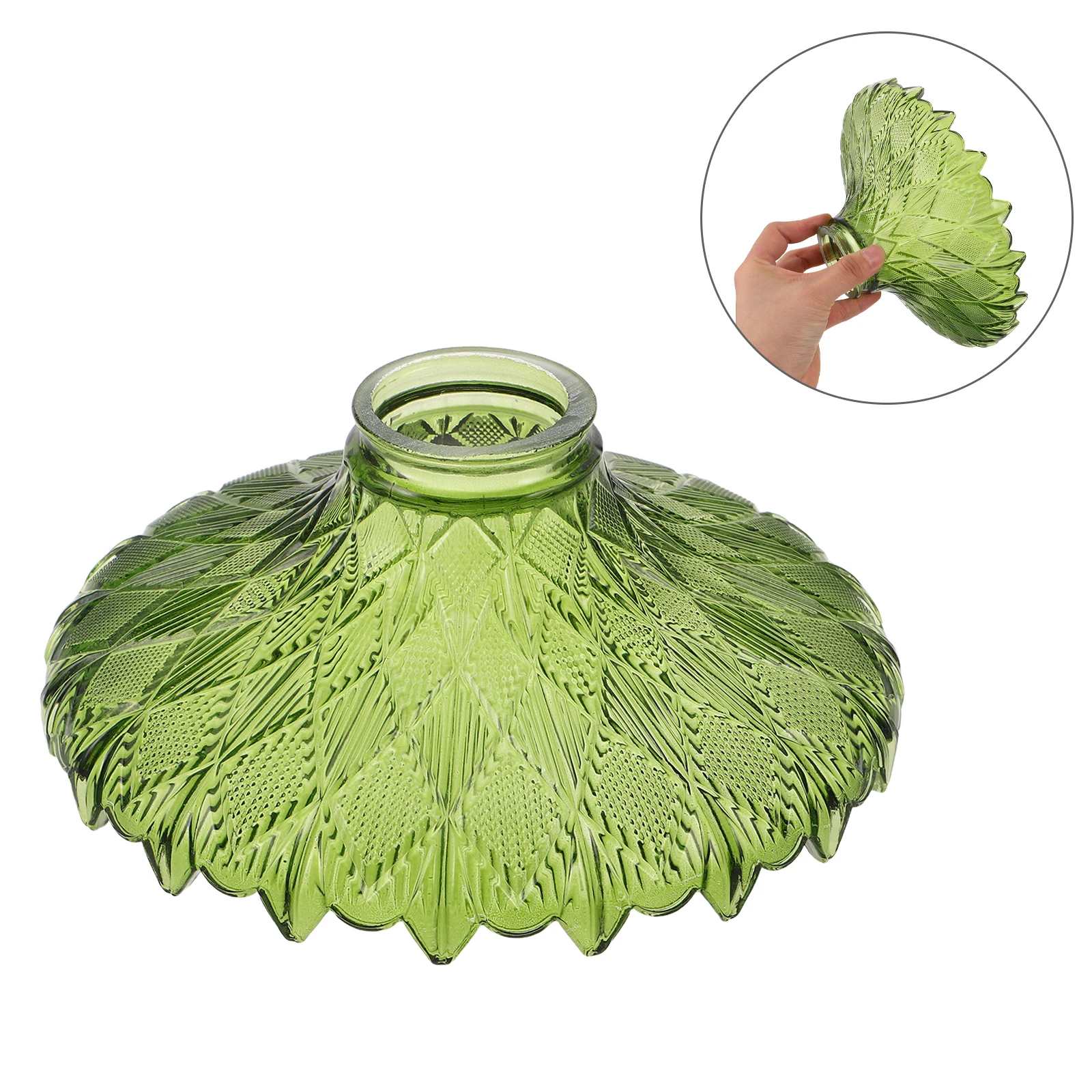 

Зеленый стеклянный плафон в винтажном стиле для цоколей E27 E26, сменный плафон, идеально подходит для настольных, напольных и потолочных светильников, декор в викторианском ретро-стиле