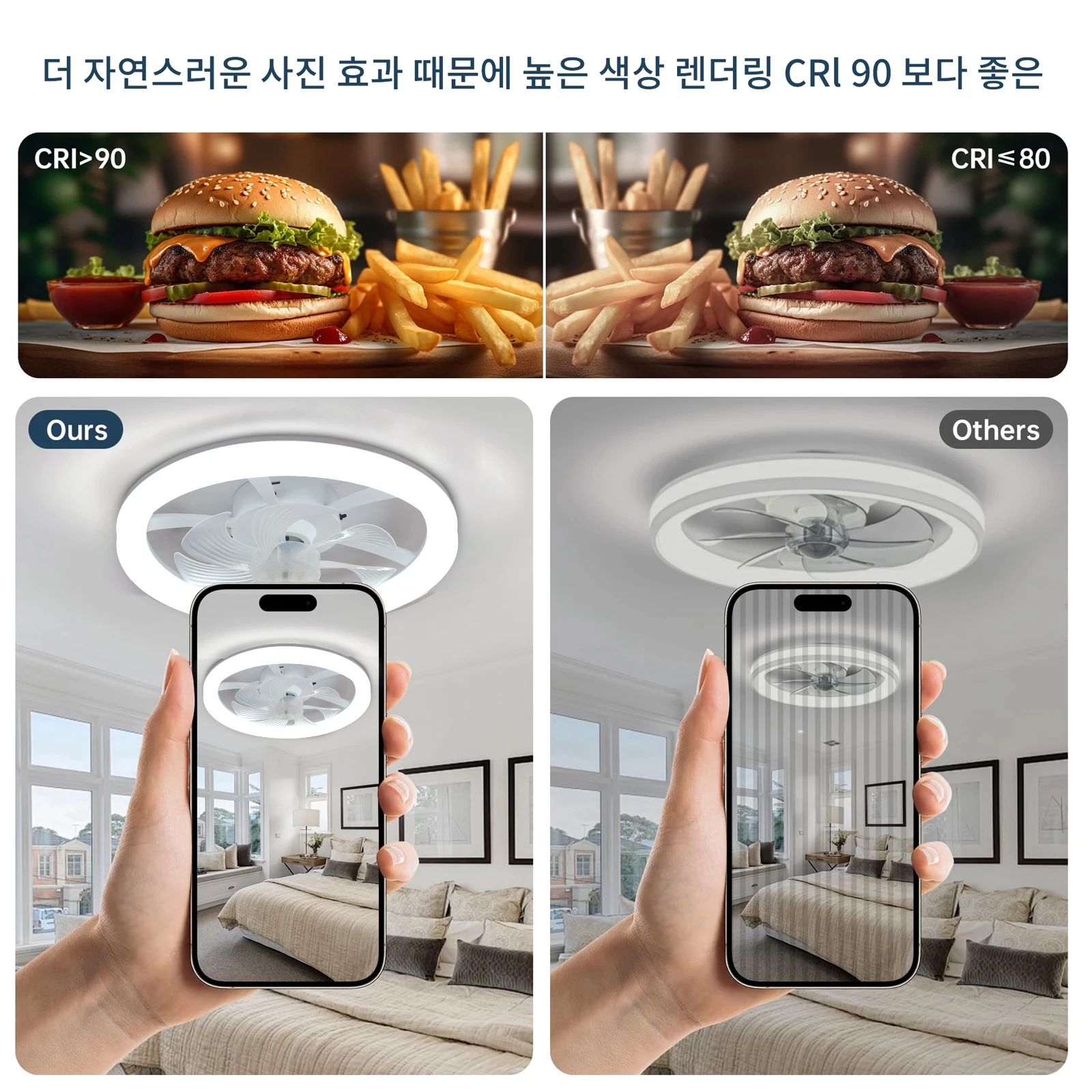 45cm Enclosed Circular Fan Light, Remote Control, Silent, Infinite Dimming, Ceiling Light for Living Room, Bedroom, Dining Room