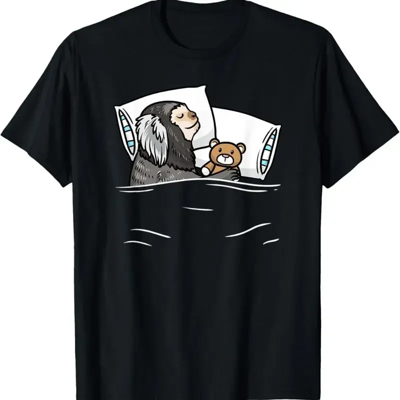 Sleeping Marmoset Monkey With Stuffed Animal Napping T Shirt