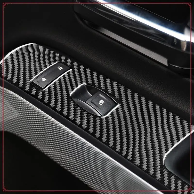 

Carbon Fiber For Chevy Silverado GMC Sirrra 1500 14-18 LHD Window Lift Switch Panel Cover Trim Interior Accessories