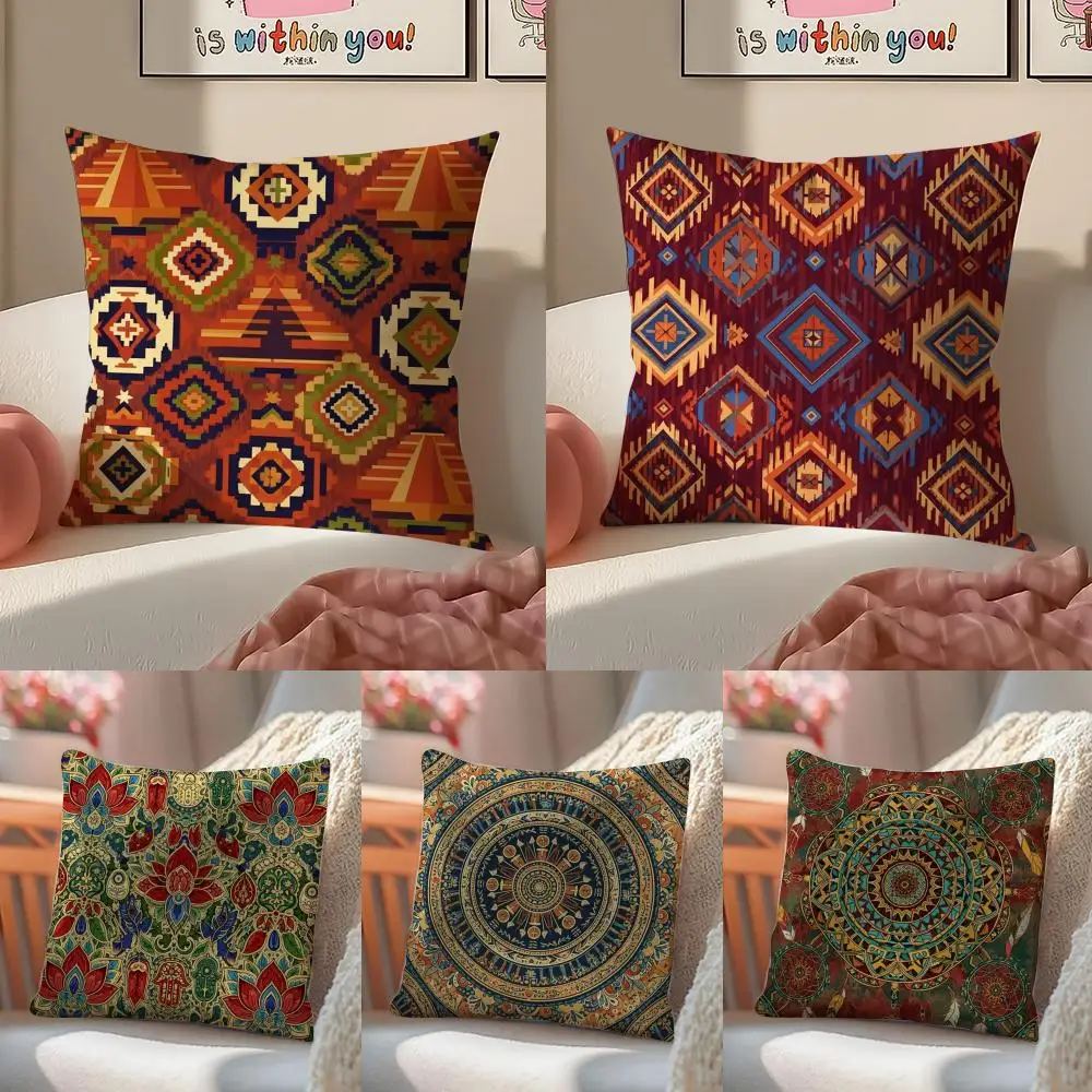 Berühmte Kunst Bohemian Feng Kissenhülle Weiche Plüsch-Kissenbezüge Beidseitig Bedruckte Sofakissen Sommer Wohndekor Geschenk