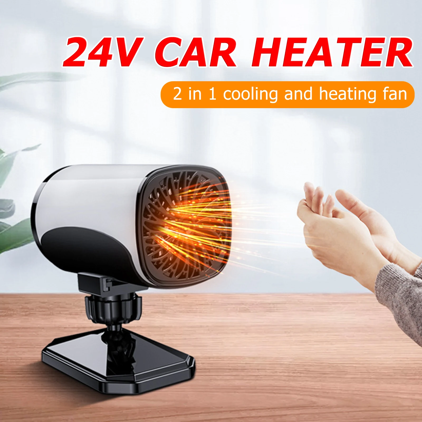 Multifunctional Home Hot Air Heater 2-in-1 Windshield Defroster 360 Degree Rotation Hot Air Radiators for Indoor