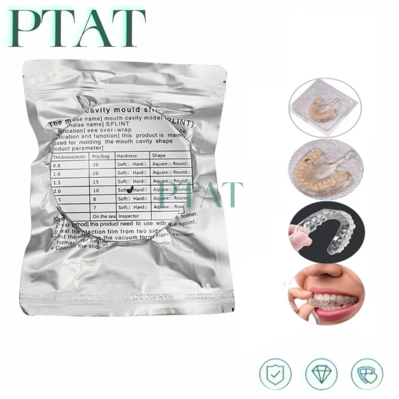 Dental Lab Orthodontic Splint Retainer Slice Vacuum Forming Sheet Soft Hard 0.8/ 1.0/1.5/2.0mm Thermoforming Material