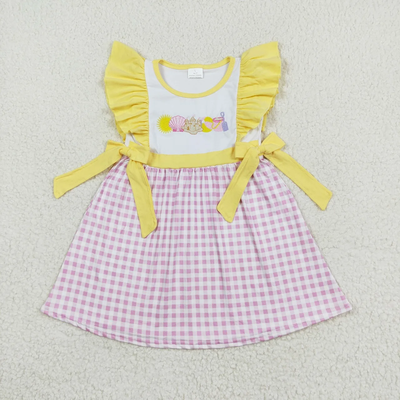 Wholesale Baby Girl Embroidery Dress Toddler Infant Summer Boutique Kids Children One Piece Clothing