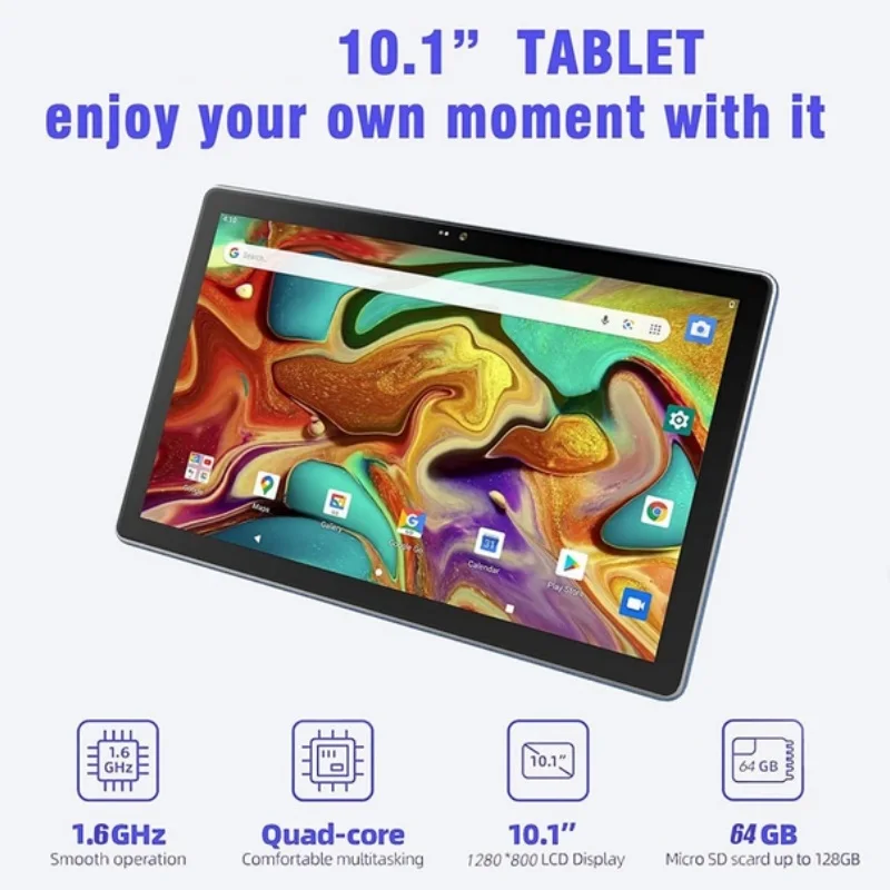 4 جيجابايت رام 64 جيجابايت روم 10.1 بوصة أندرويد 11 كمبيوتر لوحي Allwinner A133 رباعي النواة 64 بت @ 1.6 جيجا هرتز 5000 مللي أمبير واي فاي بلوتوث 5.0 Type-C USB