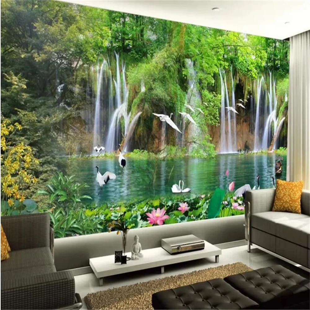 Custom wallpaper 3d mural garden scenery landscape background bird song spring white practice vacant mural wallpapers home decor