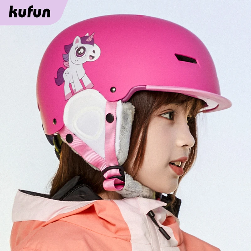 

Kufun Children Ski Helmet for Winter Sport Adjustable Snowboard 3-16 Years Kids Boy Girls Pink Shark Bear Dinosaur Deer Warm