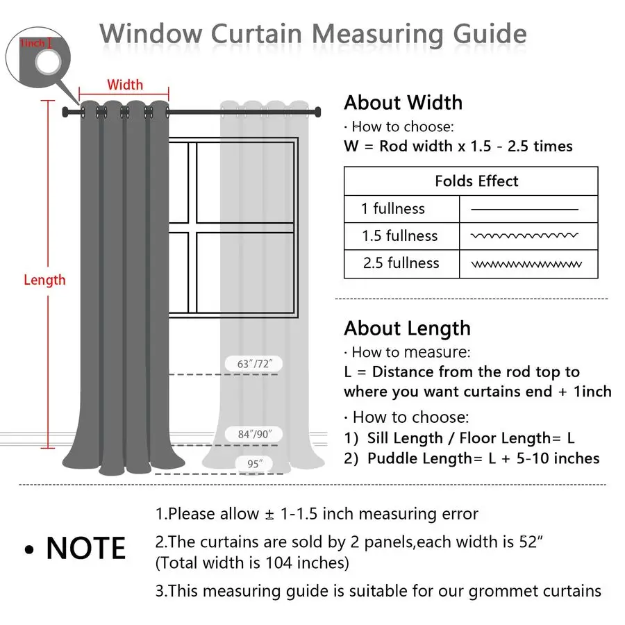 ผ้าม่านสีชมพูสำหรับห้องเด็กผู้หญิง ยาว 84 นิ้ว 2 ผืน ผ้าม่านเด็กผู้หญิงพร้อมพู่สีชมพู ผ้าม่านโปร่งแสงกันแสงสำหรับห้องเด็ก ช่วยให้ห้องมืดลง