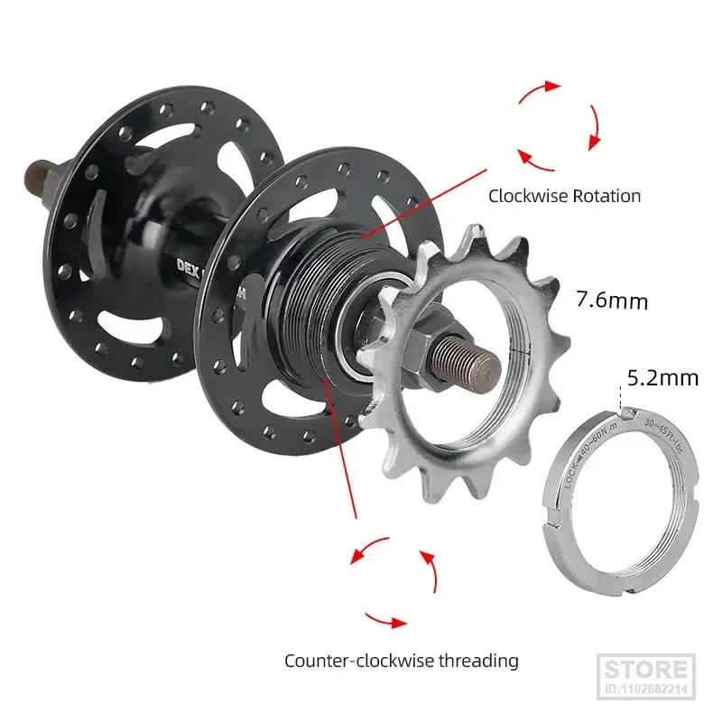 Deemount 13T/14T/15T/16T/17T/18T Fixed Gear One Speed Bicycle Wheel Cogs Sprocket & Lockring For Fixie Track Bike Hub