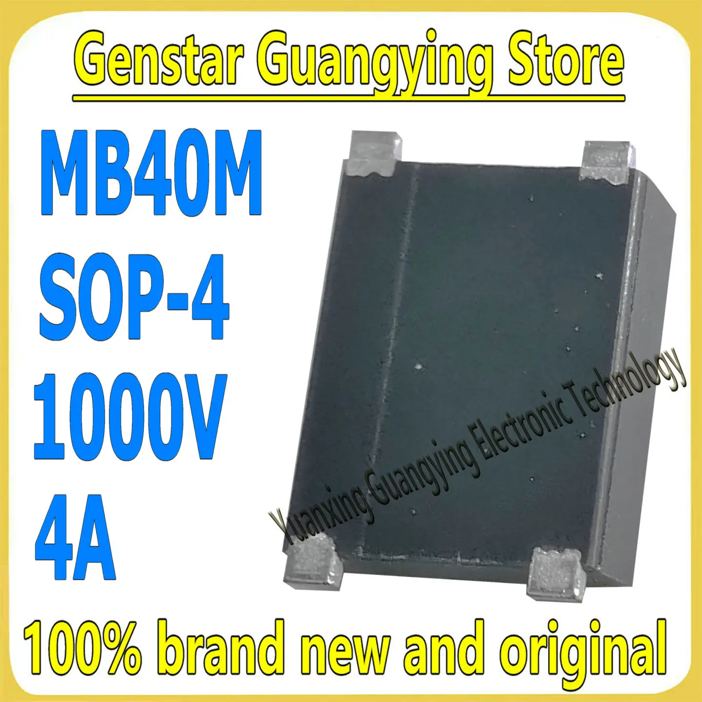 (10 Pieces) MSB40M UMSB-4 MB40M SOP-4 1000V 4A SMT Glass Passivated Rectifier 100% Bridge New and Original