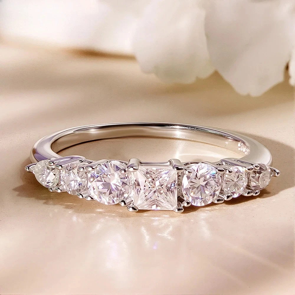 

Кольца из муассанита для женщин, 100% серебро S925, цвет D, лабораторные бриллианты, нестандартная форма, обручальные кольца, ювелирные изделия для вечеринок, с сертификатом