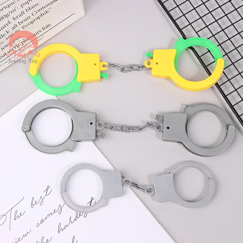 1Pair Handcuffs Toy Kids Role Play Footcuffs Props Party Drama Cosplay Police Cop Officer Costume Dress Up Playing Toys