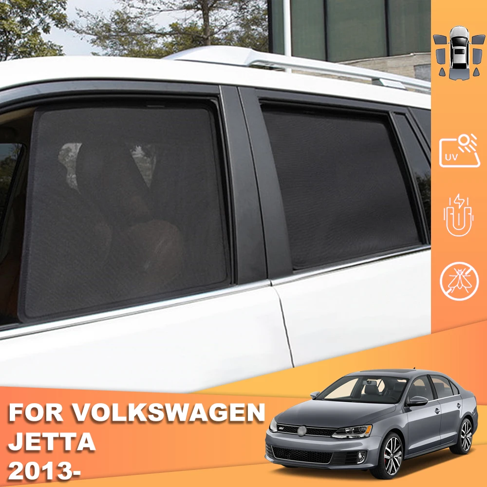 For Volkswagen VW Jetta A6 Sedan 2011-2018 Magnetic Car Sunshade Shield Front Windshield Curtain Rear Side Baby Window Sun Shade