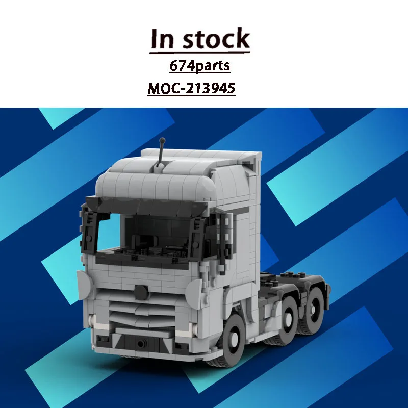 

MOC-213945 New Urban Cargo Flat-nose Semi-trailer Dump Truck Building Block Model 674 Parts Boys Children's Birthday Toy Gift