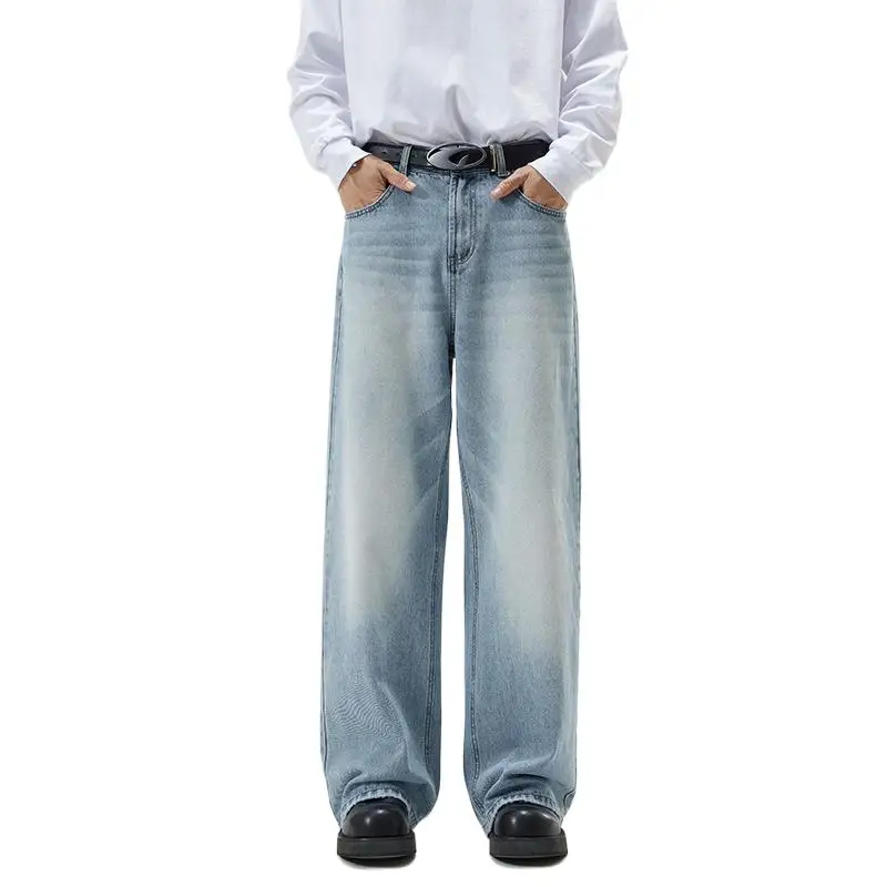 

Spring and Summer New Fashion Personality Straight Sports Leisure Men Fashion Brands Loose Wide Leg Mop Pants Trendy All-Matchin