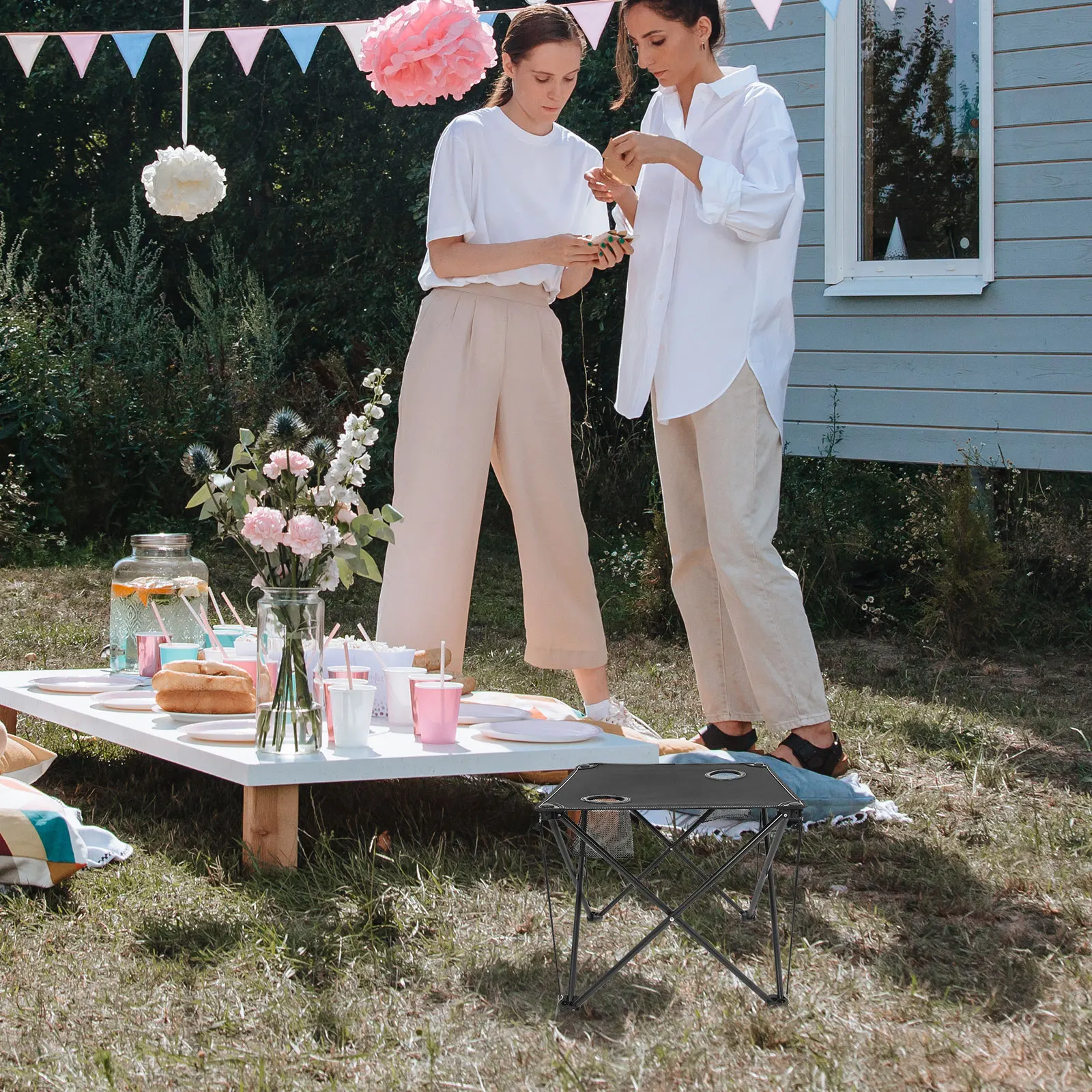 

Outdoor Folding Table Portable Foldable Picnic Camping Beach Tables Lightweight Durable Outdoor Furniture Thickened Cloth Sturdy