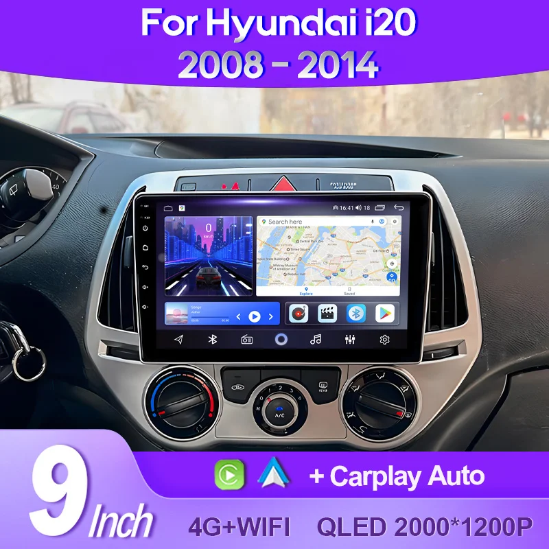 

QSZN For Hyundai i20 PB 2008 - 2014 2K QLED Android 13 Car Radio Multimedia Video Player GPS AI Voice CarPlay 4G Navigation DSP