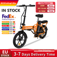 Hot Sell EU Warehouse KOOLUX BK5S 16 Inch Step Through E-bike 250W 36V Ebike 7 Speed Folding E Bike Fat Tire Electric Bikecustom