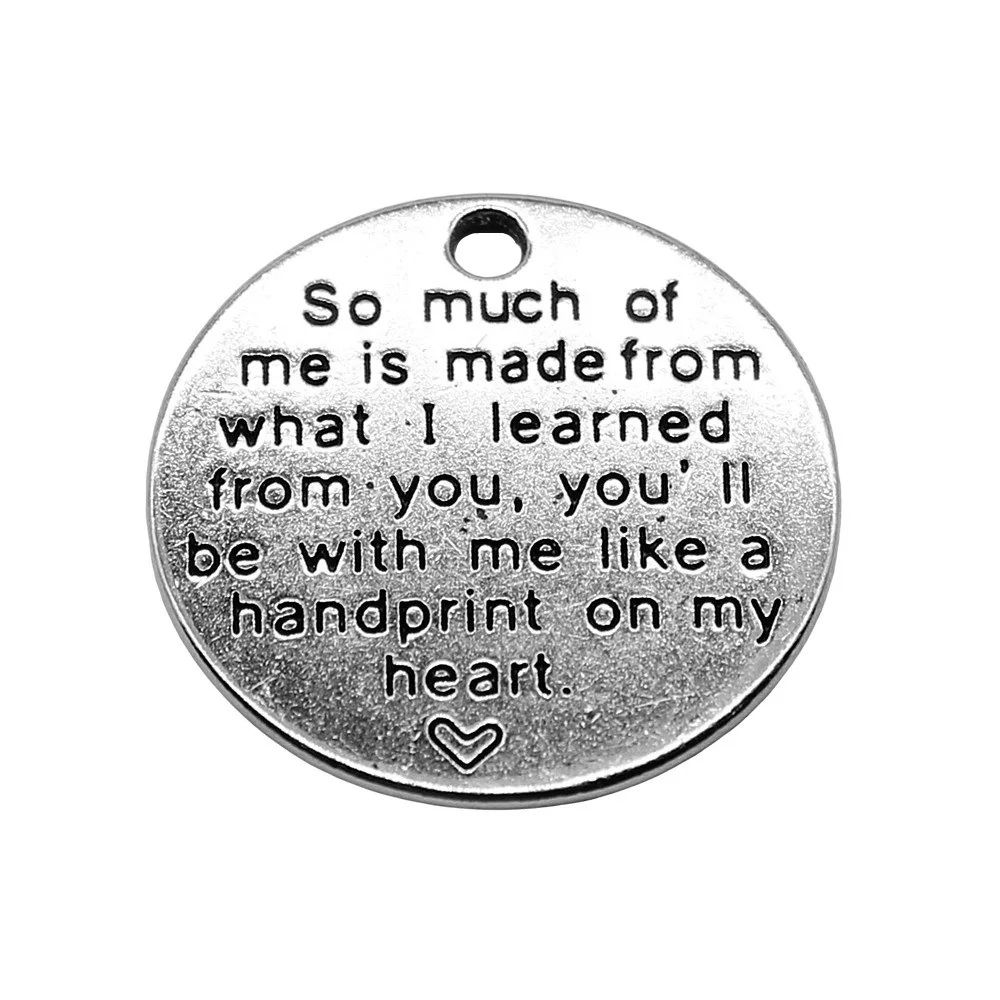 Pendant Thank You Teacher Sentence Charms Charms For Jewelry Making 25x25mm 5pcs