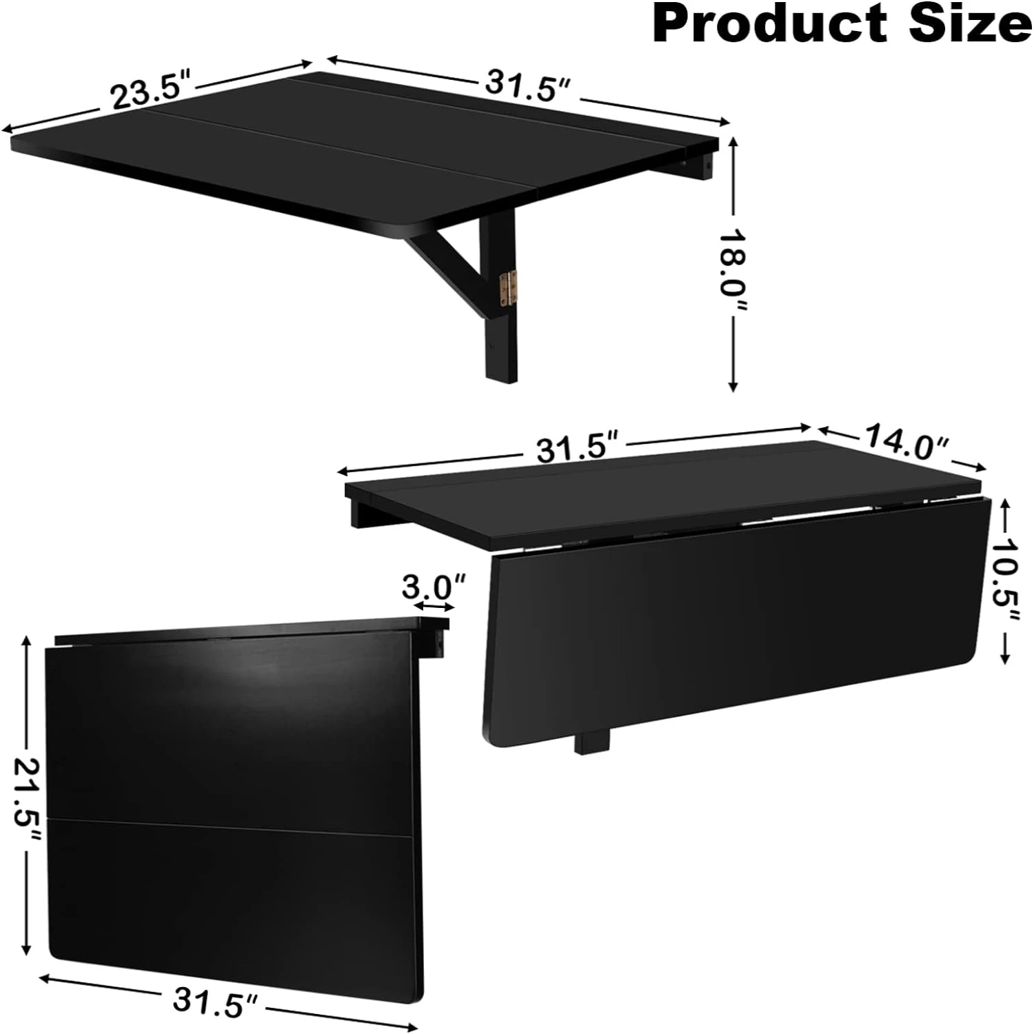 Wand montage, 31.5 \ u2019 \ u2019 x 23.5 \ u2019 \ u2019 Holz schwimmender Schreibtisch für Laptop, Arbeits zimmer in Balkon, Schlafzimmer, Bad