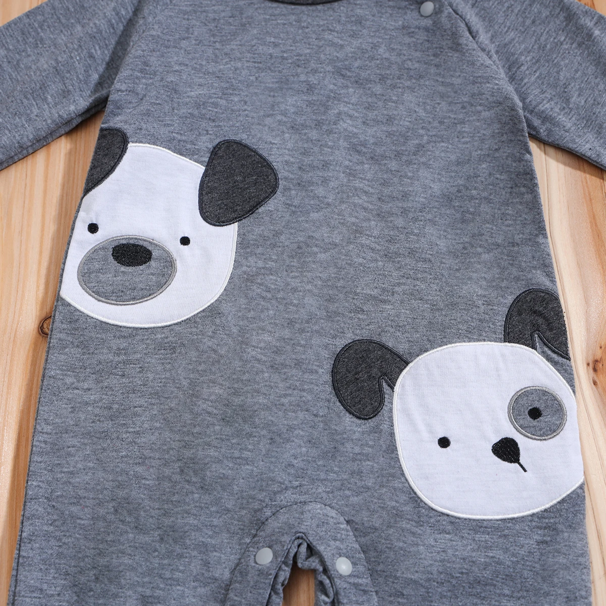 IURNXB Baby Boys Jumpsuit Footed Long Sleeve Overall Newborn Outfit Cute Dog Printed Pajamas Infant Romper Spring Autumn 0-18M