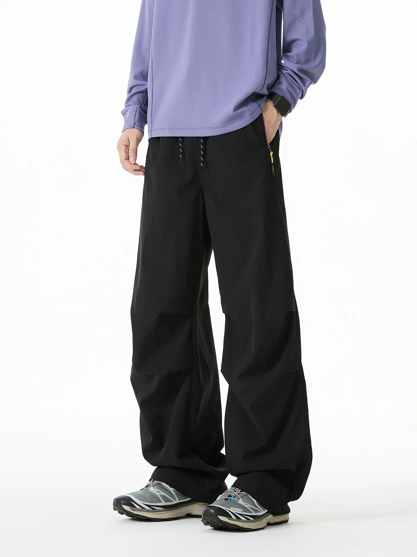 

BOYUE Outdoor Waterproof Sport Casual Pants Men's Wide Leg Workwear Trousers Folded Color Blo Trendy Brand Mountain Climbing