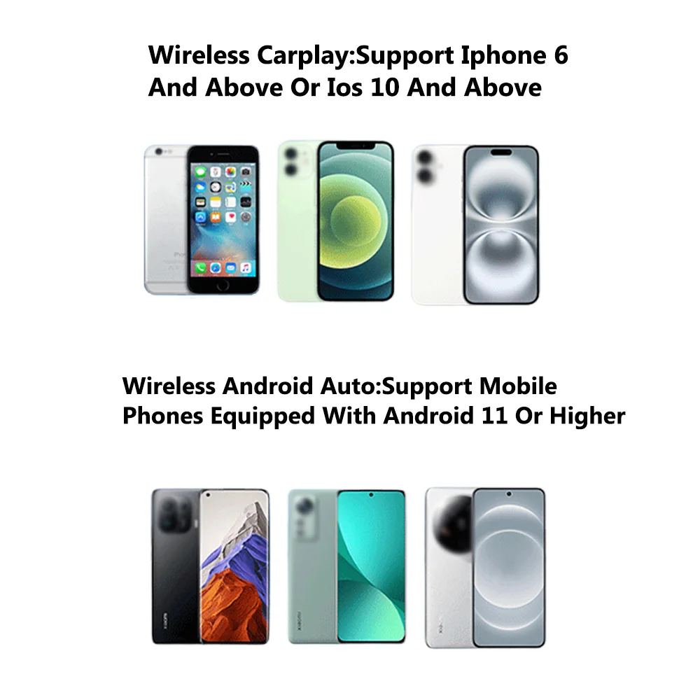 CarPlay Box 2 in 1 Wireless CarPlay Android Automatic Adapter Intelligent Mini Plug Play In-Car Wireless Converter