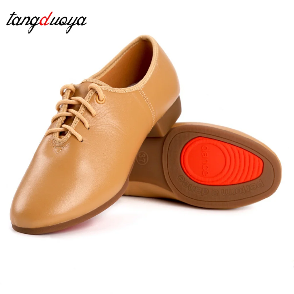 

Джазовые туфли унисекс на шнуровке, кожаные женские и мужские туфли для джазовых танцев сальсы, балетные туфли для джазовых танцев, спортивная танцевальная обувь