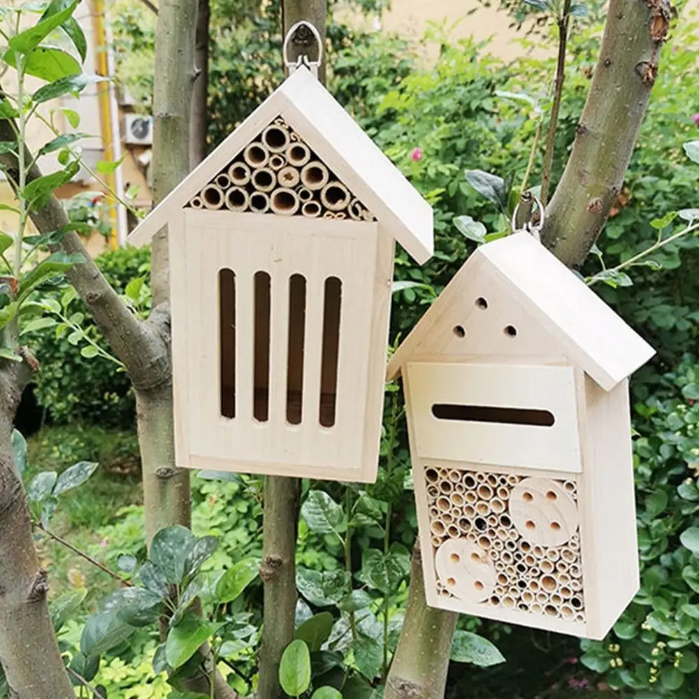 

Beekeeping Equipment Wooden Insect House Hanging Creative Bees Shelter Natural Durable Insect Nesting Habitat Garden