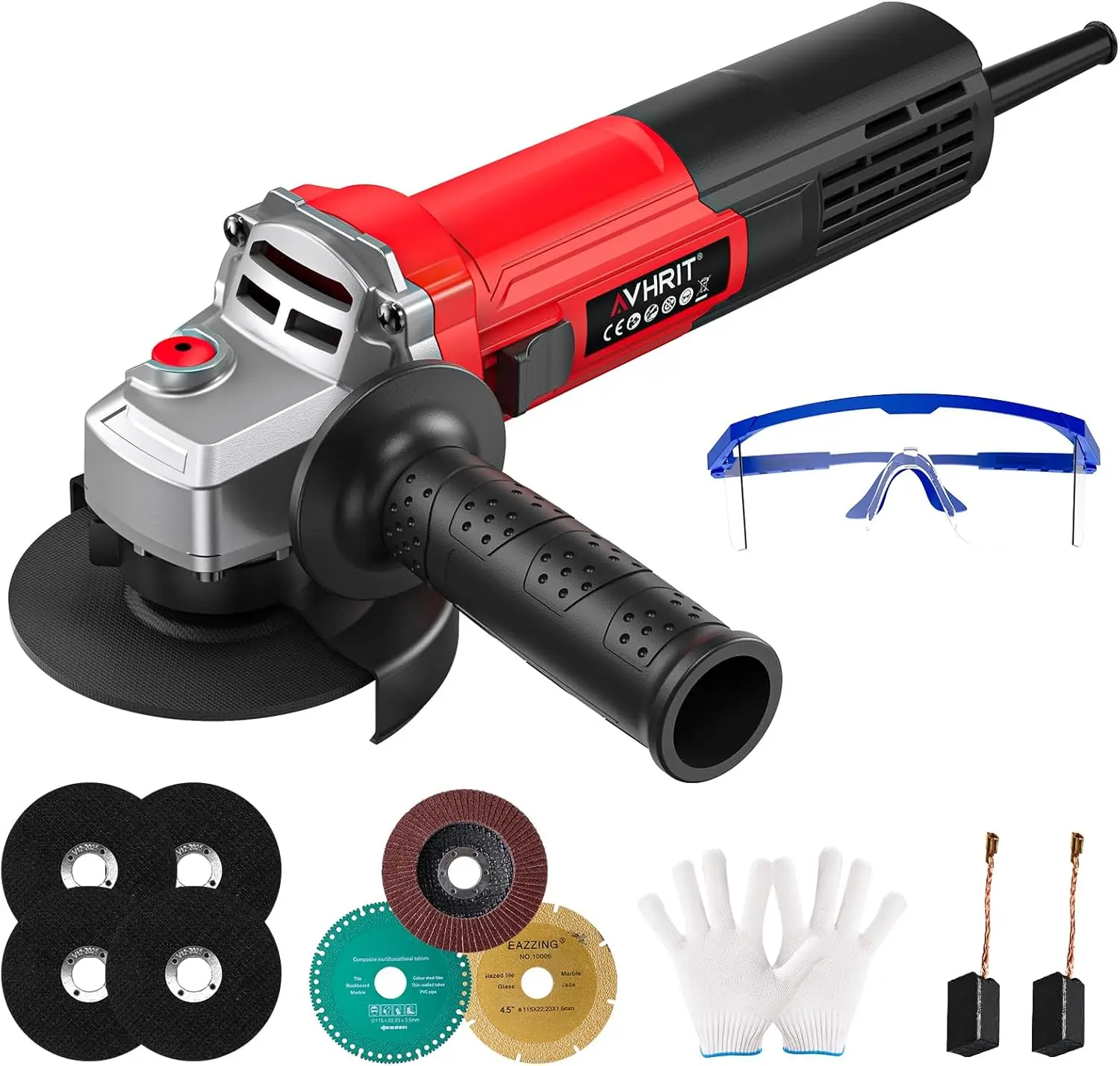 

10 Amp 4-1/2 Inch Angle Grinder, 13000 RPM 1200W for Cutting, Grinding, Polishing