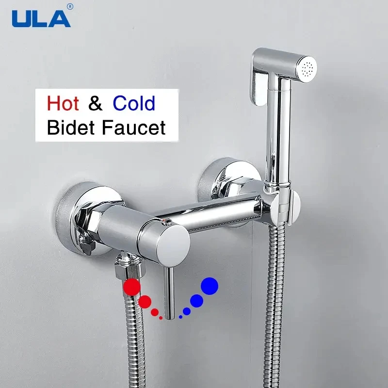 

Смеситель для биде ULA Brass, черный, ручной распылитель для унитаза, гигиенический душ, смеситель для горячей и холодной воды, душевая лейка