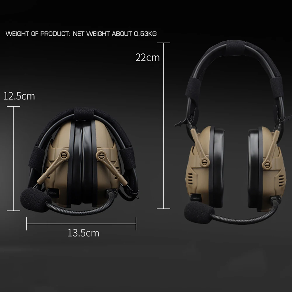 Tactical Bluetooth Headset Sound Pickup & Noise Reduction Electronic Shooting Earmuff Airsoft Hunting Hearing Protection Gear