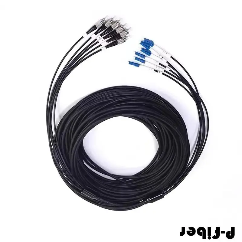 fiber armored patchcord 6 cores 60m 70m 80m 100m 120m TPU field singlemode LC SC-FC-ST APC outdoor 5mm flexible optical jumper