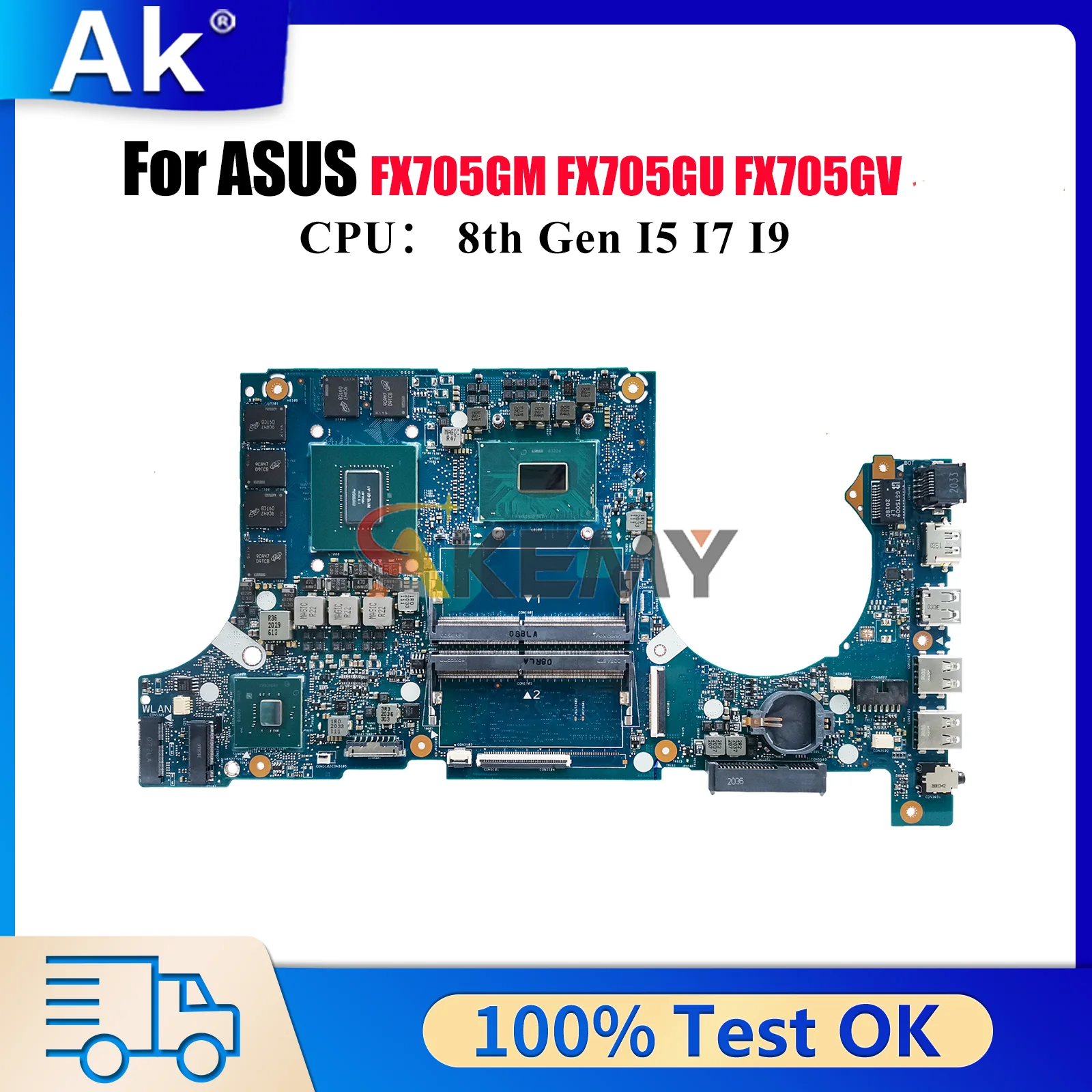 

FX705GM Laptop Motherboard For ASUS TUF Gaming FX705GV FX705GU FX705GM FX705 Notebook Mainboard With I5 I7 I9 CPU 100% tests OK