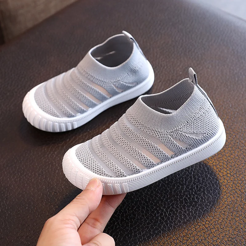 Boys Sneakers New Kids Shoes Girls Knittd Breathable Sport Running Shoes Casual Slip On Toddler Children Single Shoes CSH1082