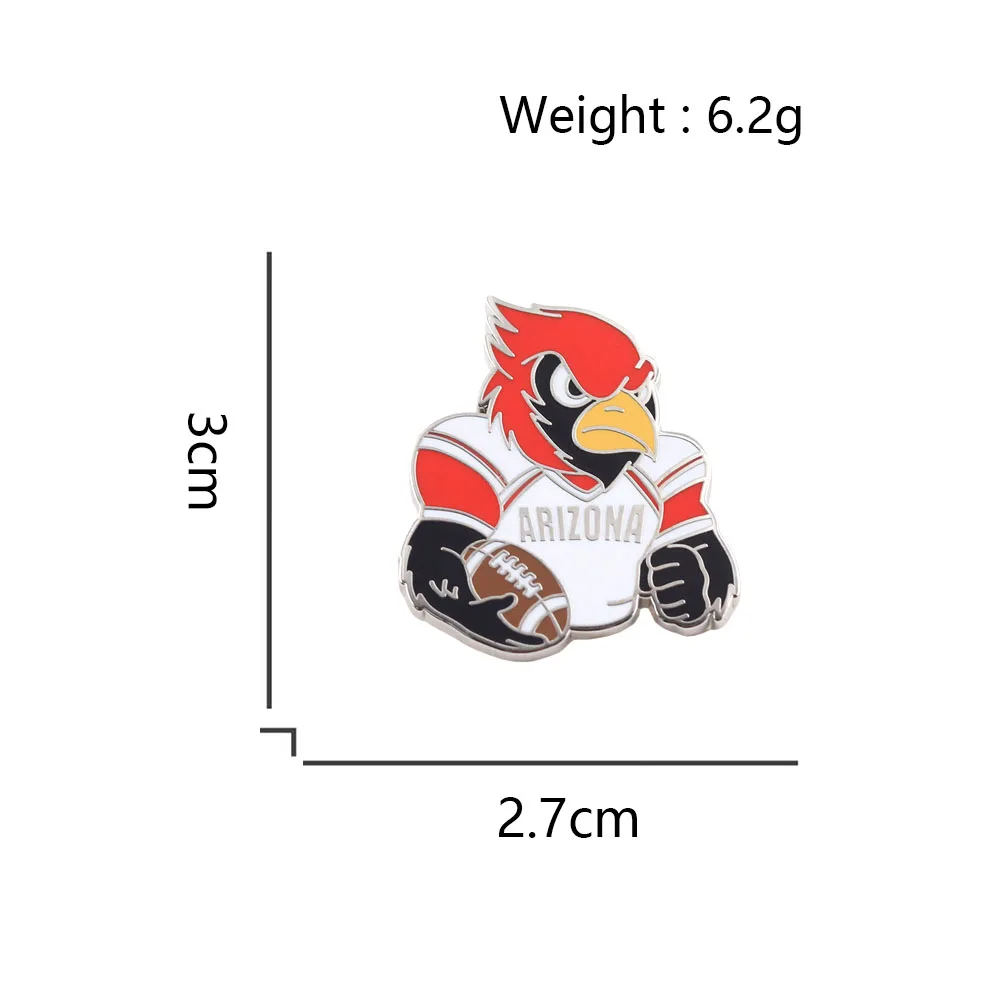Arizona Football Cardinal Emaille-Pin Sportteam-Maskottchen-Brosche für Fans Spieltag Rucksack Kleidungszubehör Schmuck Geschenk – Detail 2