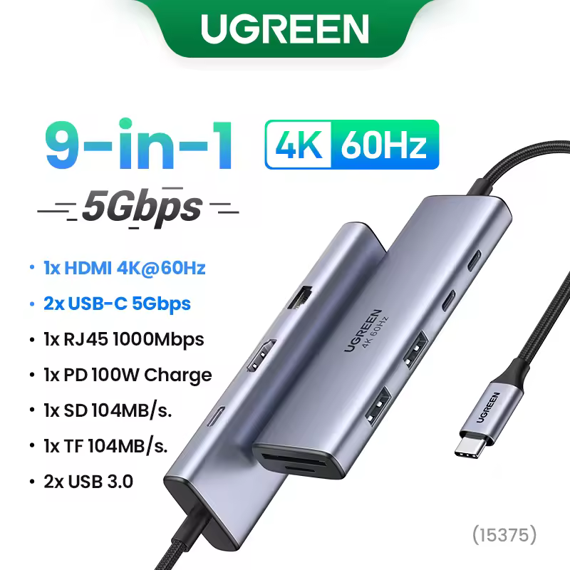UGREEN Dual HDMI USB-C HUB 8K 4K HDMI Adapter 10 in 1 Splitter with RJ45 USB3.0 PD 100W Dock for MacBook Pro Air Laptop USB HUB - Image 18