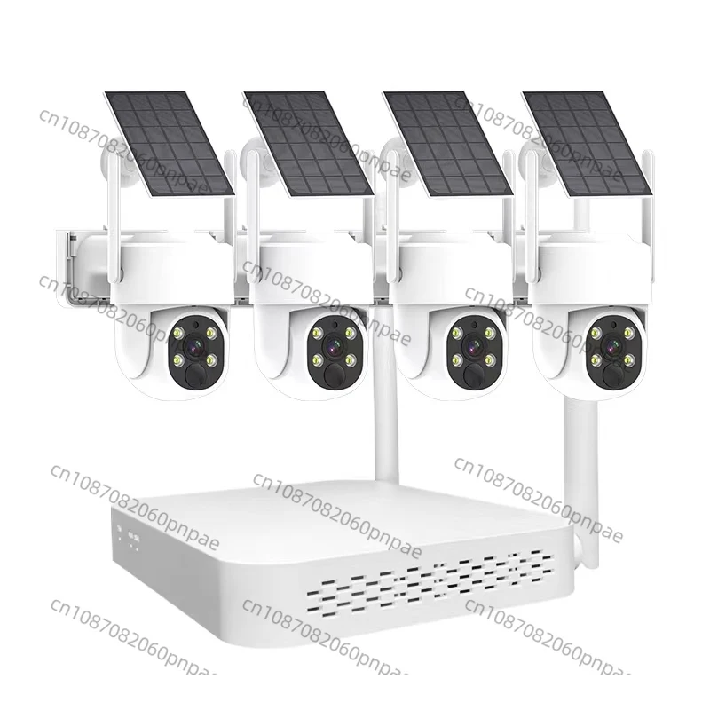 Outside Indoors CCTV Network System Wireless WIFI 360 Degrees HD NVR Kit Sets Solar Panel Security