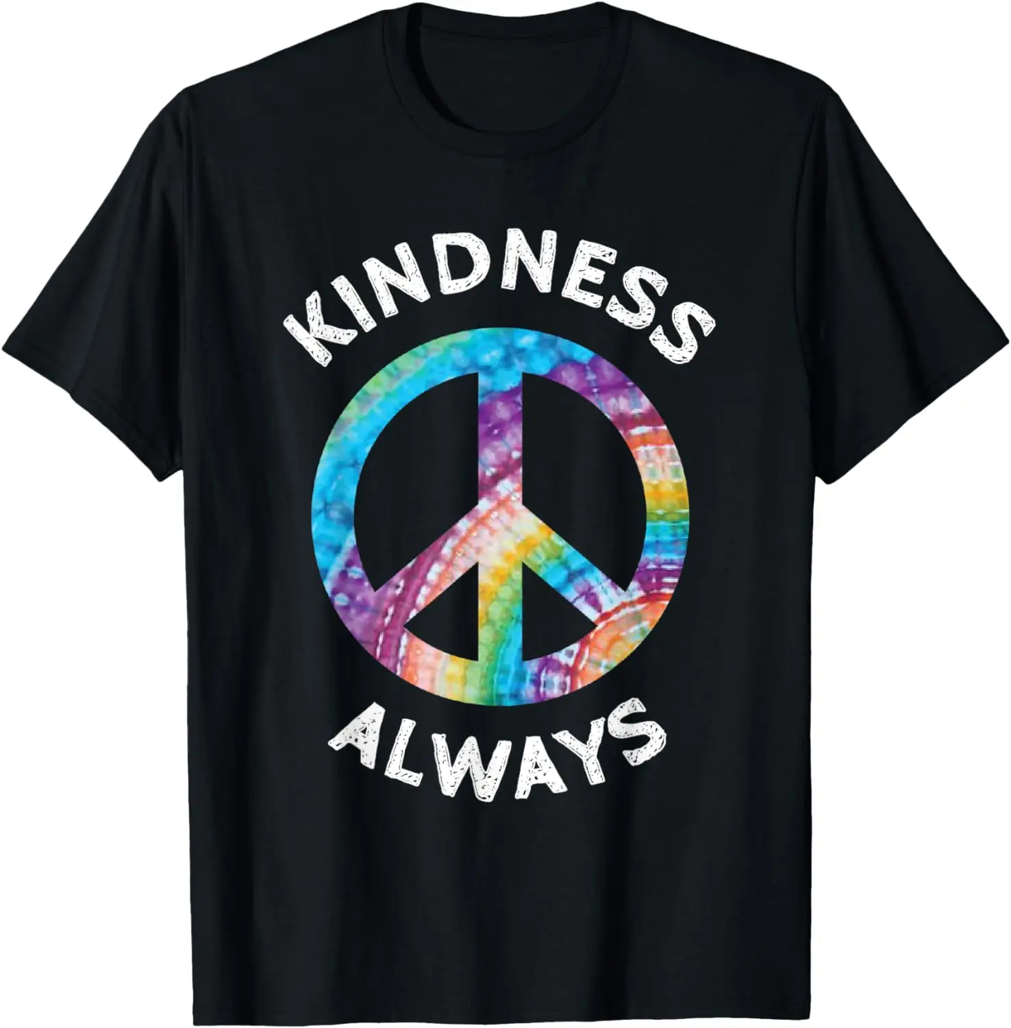 

KINDNESS ALWAYS TIE DYE PEACE SIGN SPREAD JOY T SHIRT