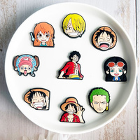 MINISO One Piece Luffy 19-100PCS Shoe Charms wholesale PVC Decoration Cartoon high-quality Detachable Waterproof For Party Gifts