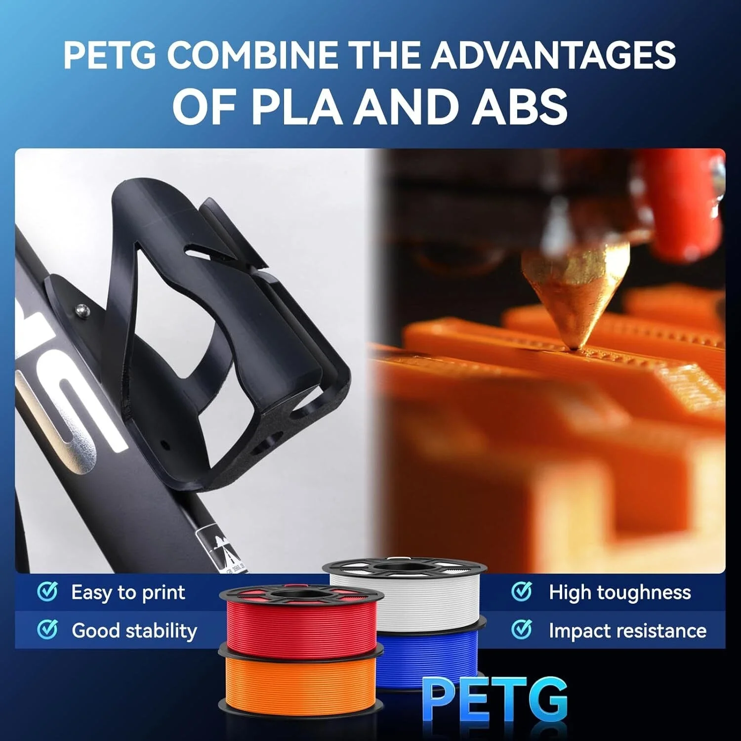 JAYO 3D PETG/PLA/PLA плюс нить для 3D-принтера, 9 рулонов, 1,75 мм, нить для 3D-принтера, как материал для 3D-печати для FDM, не спутывается